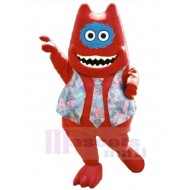 Rote lächelnde Cartoon-Katze Maskottchen Kostüm Tier