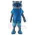 Lustige Katze Maskottchen Kostüm Tier mit blauer Brille