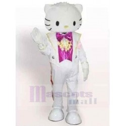 Chat blanc intelligent à la mode Hello Kitty Costume de mascotte Animal