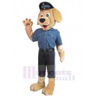 Brown Uniform Police Dog Mascot Costume Animal