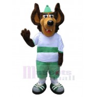 Smiling Brown Dog Mascot Costume Animal with Big Ears