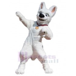 Superb White Bolt Dog Mascot Costume Animal