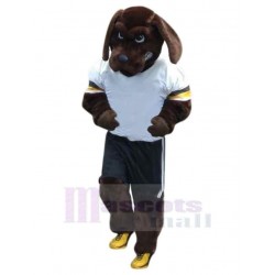 Serious Brown Sport Dog Mascot Costume Animal