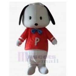 Little White Puppy Dog Mascot Costume Animal in Red Clothes