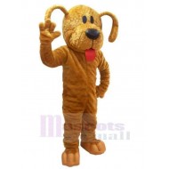Riesiger brauner Hund Maskottchen Kostüm Tier mit großer Zunge