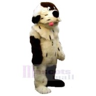 Weicher und behaarter weißer und brauner Hund Maskottchen Kostüm Tier