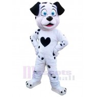Black And White Dog Dalmatian Mascot Costume Animal with Blue Eyes