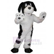 White Dog with Black Spots Mascot Costume Animal