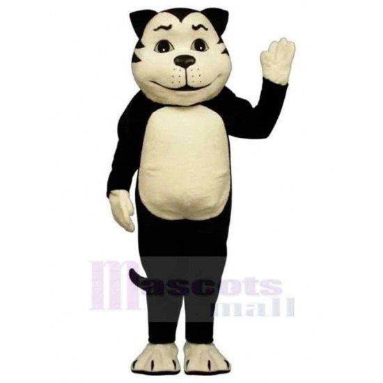 Chien noir et blanc inquiet Costume de mascotte Animal