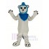 Lion blanc aux cheveux bleus Costume de mascotte Animal