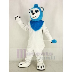 White Lion Blue Haired Mascot Costume Animal