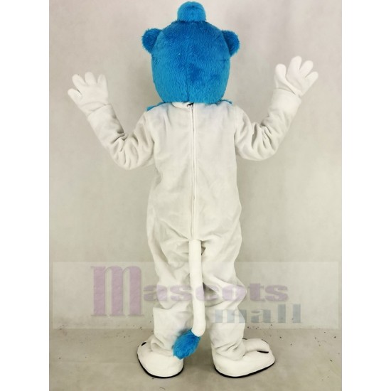 weißer Löwe Blauhaarige Maskottchen Kostüm Tier