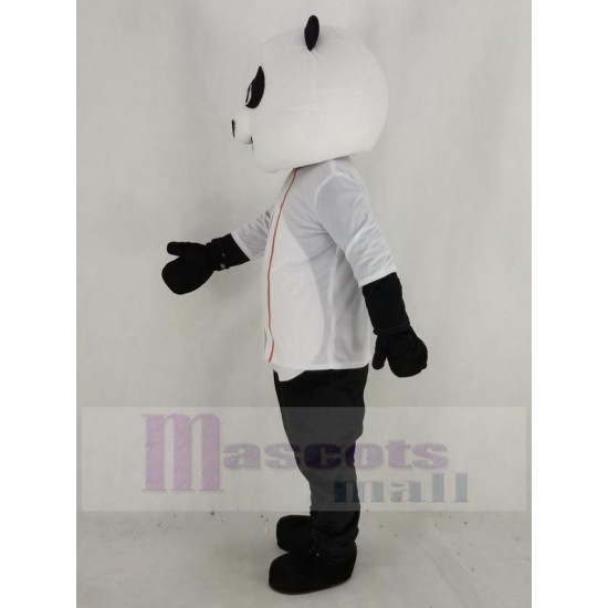Panda de béisbol Traje de la mascota con camiseta blanca Animal