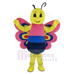 Rose Léger Papillon Costume de mascotte Insecte