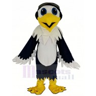 Aigle bleu et blanc Ace Pilote Oiseau Costume de mascotte Animal