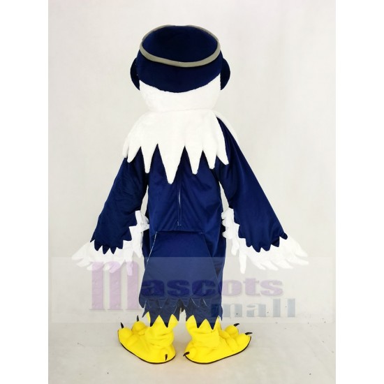 Aigle bleu et blanc Ace Pilote Oiseau Costume de mascotte Animal