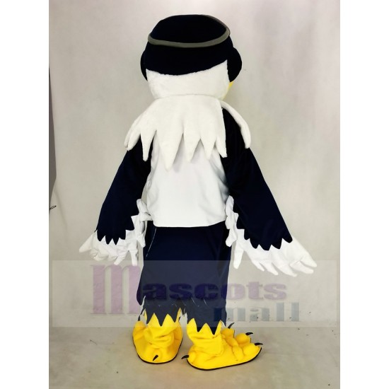 Blue and White Eagle Ace Pilot Bird Mascot Costume with Vest Animal