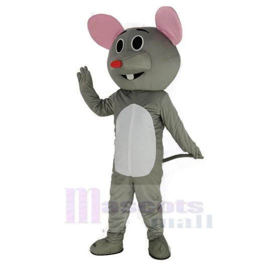 Ratón gris con nariz roja Traje de la mascota Animal