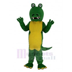 Green Crocodile Mascot Costume with Big Mouth Animal