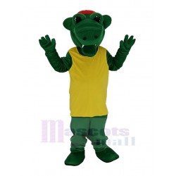 Tuff Gator Mascot Costume in Yellow T-shirt Animal