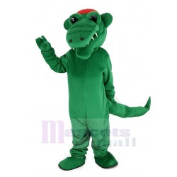 Tuff Gator Mascot Costume with Red Hat Animal