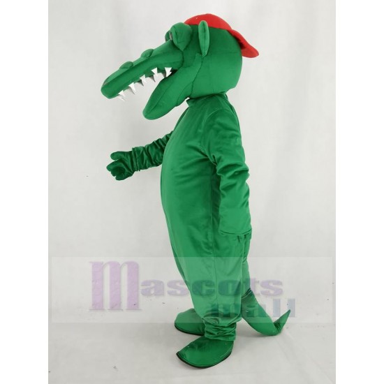 Alligator de tuf Costume de mascotte avec chapeau rouge Animal