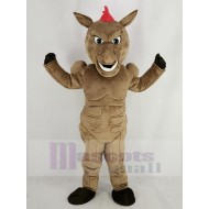 Muscle brun Cheval de puissance Costume de mascotte Animal