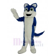 Bleu et blanc Chien Husky à fourrure Costume de mascotte Animal
