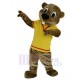 Castor brun Costume de mascotte en chemise jaune Animal