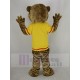 Castor brun Costume de mascotte en chemise jaune Animal