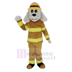 Sparky der Feuerhund Maskottchen Kostüm mit hellbraunem Anzug