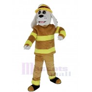 Sparky the Fire Dog Mascot Costume with Tan Color Suit
