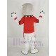 Graue Bulldogge Maskottchen Kostüm im roten T-Shirt Tier