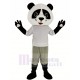 Lächelnder Panda Maskottchen Kostüm im weißen T-Shirt Tier