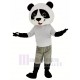 Lächelnder Panda Maskottchen Kostüm im weißen T-Shirt Tier