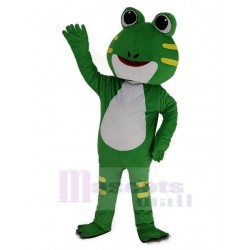 Smiling Green Frog Mascot Costume Animal