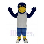 Aigle bleu en gilet blanc Costume de mascotte Animal
