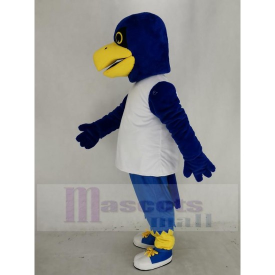 Blue Eagle in White Vest Mascot Costume Animal