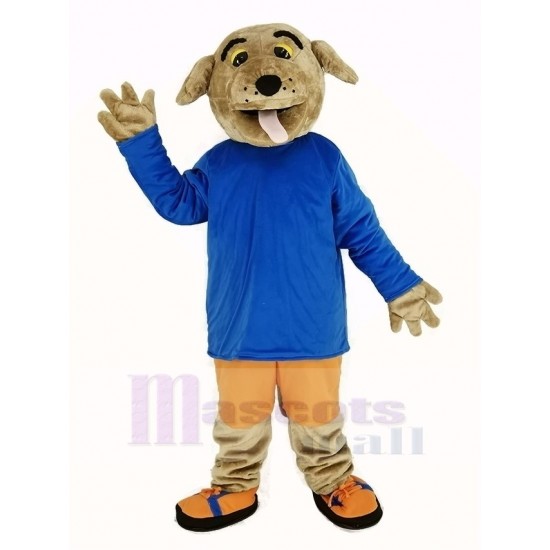 Long-haired Dog Mascot Costume in Blue Coat Animal