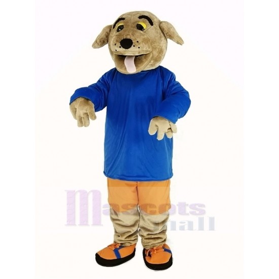Long-haired Dog Mascot Costume in Blue Coat Animal
