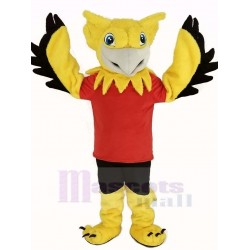 Yellow Gryphon Mascot Costume in Red T-shirt Animal
