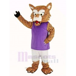 Chat sauvage Costume de mascotte en gilet violet Animal