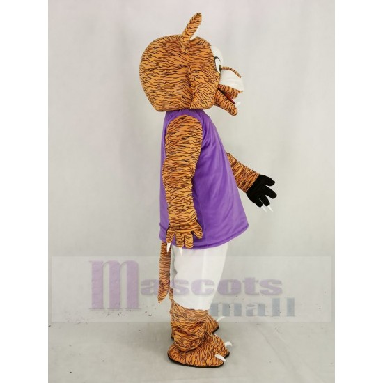 Wildcat Mascot Costume in Purple Vest Animal