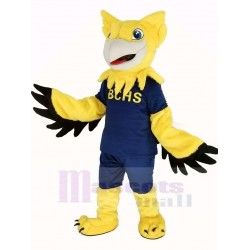 Yellow Gryphon Mascot Costume in Blue T-shirt Animal
