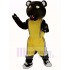 Dark Brown Panther Mascot Costume in Yellow Sportswear Animal