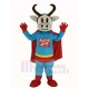 Super Cow Cattle Mascot Costume with Red Cloak Animal