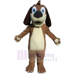Brown Puppy Dog Mascot Costume Animal with Red Necklet
