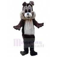 Süßer brauner Hund Maskottchen Kostüm Tier mit weißem Bauch