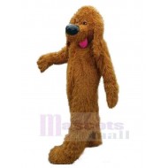 Brown Poodle Dog Mascot Costume Animal with Big Nose