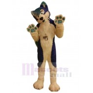 Waving Blue and White Husky Dog Mascot Costume Animal